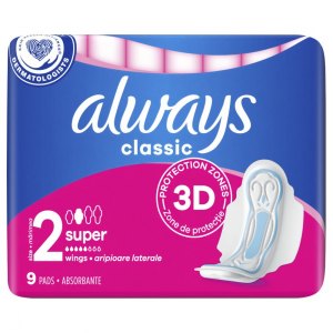 Always Classic Super podpaski ze skrzydełkami 9 szt