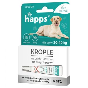 Happs krople na pchły i kleszcze dla dużych ps&oacute;w 4szt