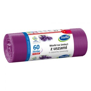Stella Worki na śmieci z uszami LAWENDA 60L 16szt