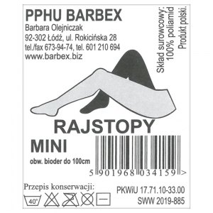 Barbex rajstopy Mini beżowe 1 para