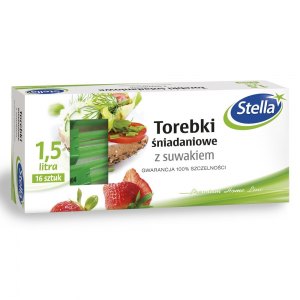 Stella Torebki śniadaniowe z suwakiem 1,5L 16szt BOX