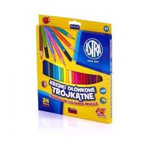 Astra Kredki tr&oacute;jkątne 24 kolory
