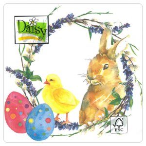Daisy serwetki wielkanocne Zajączek z Kurczaczkiem 20szt