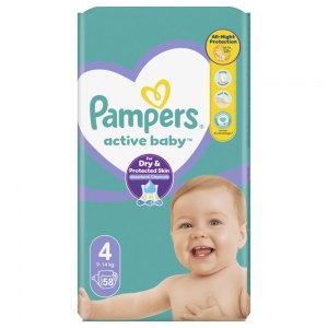 Pampers Active Baby pieluchy rozmiar 4 9-14kg 58szt