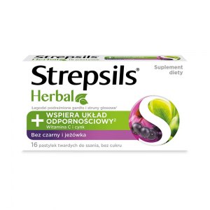 Strepsils Herbal czarny bez i jeżówka 16 pastylek