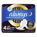 Always Ultra Secure Night Podpaski ze skrzydełkami 6szt