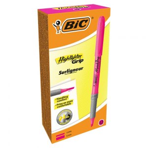 BIC zakreślacz Highlighter Grip Surligneur r&oacute;żowy 12 szt.