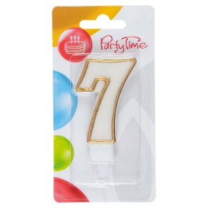 Party Time świeczka urodzinowa cyferka 7 złota