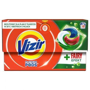 Vizir kapsułki do prania Platinum Pods + Fairy Efekt 19szt