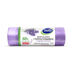 Stella worki na śmieci z taśmą Lawendowe 60L 8szt
