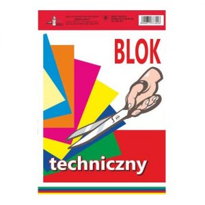 Blok techniczny A4 kolorowy 12szt