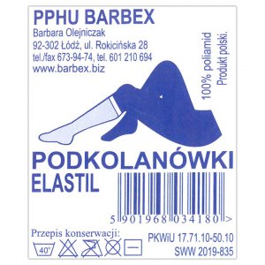 Barbex Podkolanówki damskie czarne ELASTIL