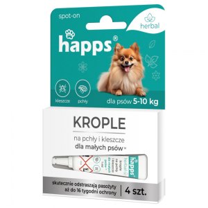 Happs krople na pchły i kleszcze dla małych ps&oacute;w 4szt